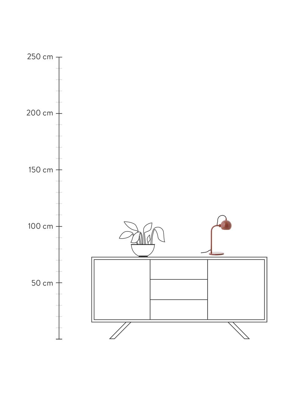 Lámpara de mesa de diseño Ball, Pantalla: metal recubierto, Cable: cubierto en tela, Marrón rojizo, An 24 x Al 37 cm