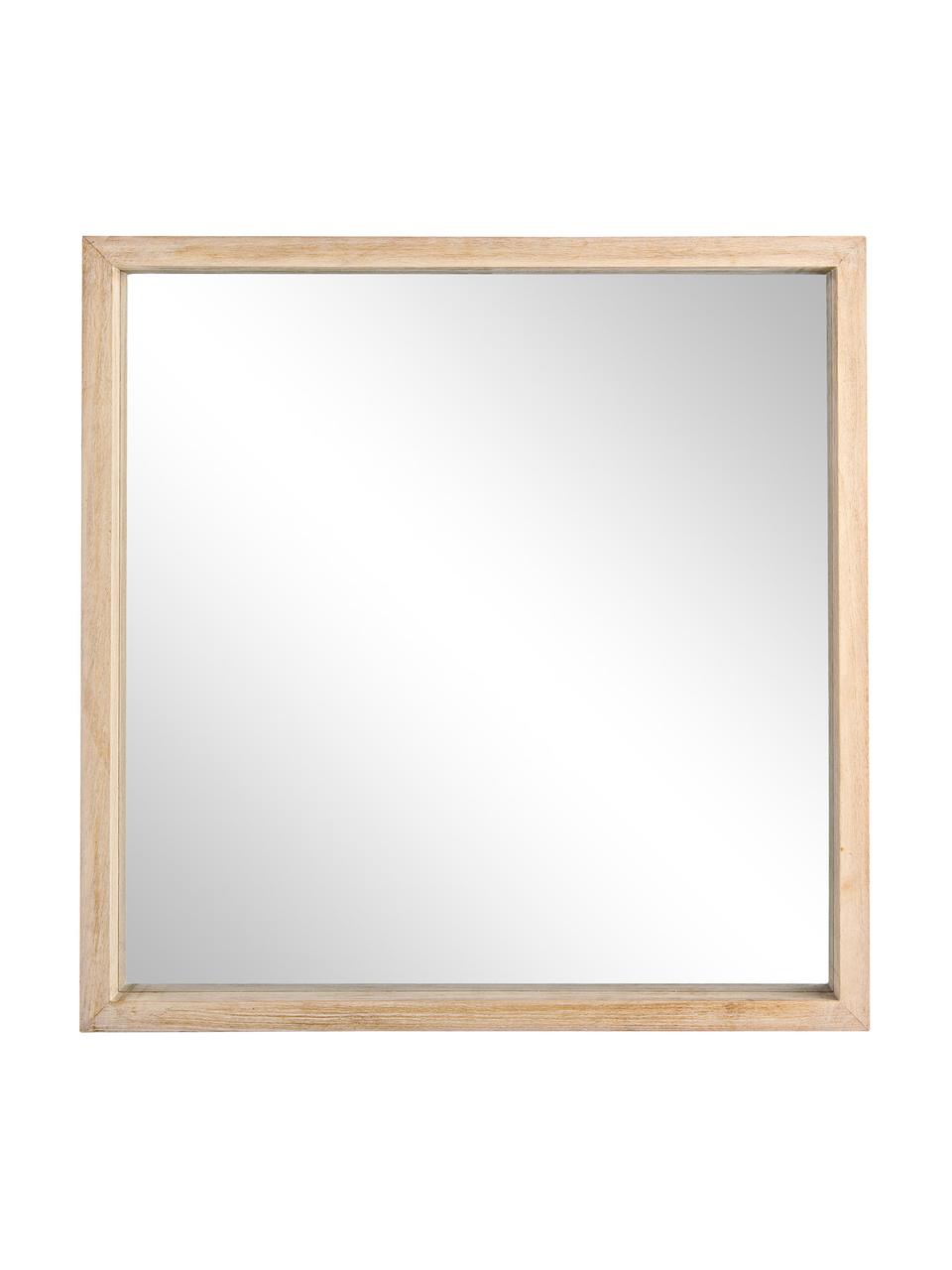 Specchio rettangolare da parete con cornice in legno di paulownia marrone chiaro Tiziano, Cornice: legno di Paulownia, Superficie dello specchio: lastra di vetro, Beige, Larg. 52 x Alt. 52 cm