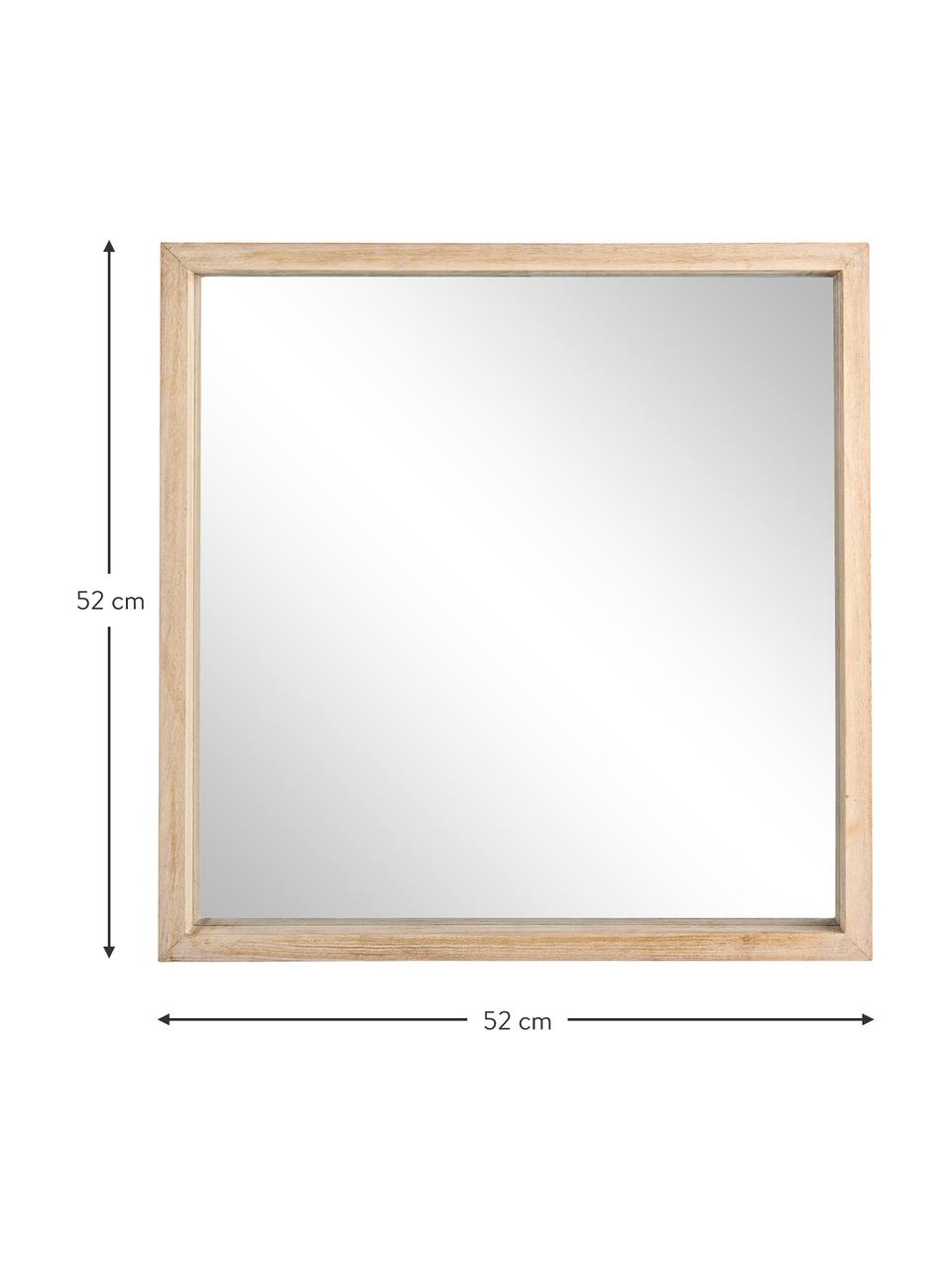 Miroir mural avec cadre en bois Tiziano, Beige, larg. 52 x haut. 52 cm