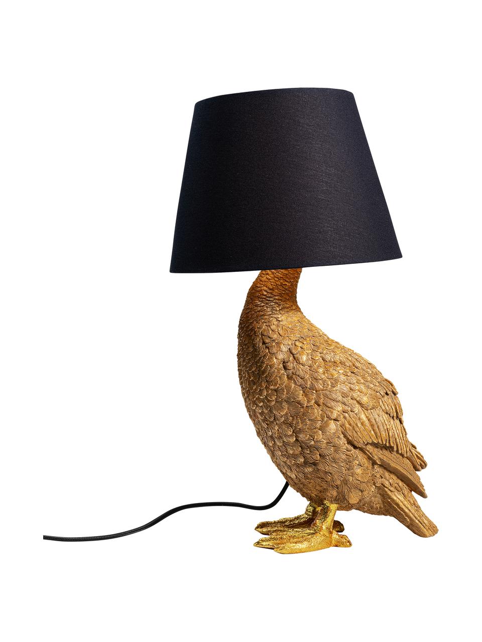 Velká stolní lampa Duck, Zlatá, černá, Š 31 cm, V 58 cm