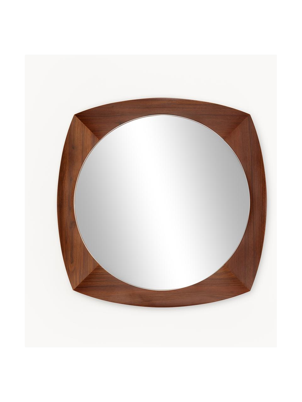 Wandspiegel Emory, Rahmen: PVC-Furnier, Spiegelfläche: Spiegelglas, Rückseite: Mitteldichte Holzfaserpla, Dunkles Holz, B 70 x H 70 cm