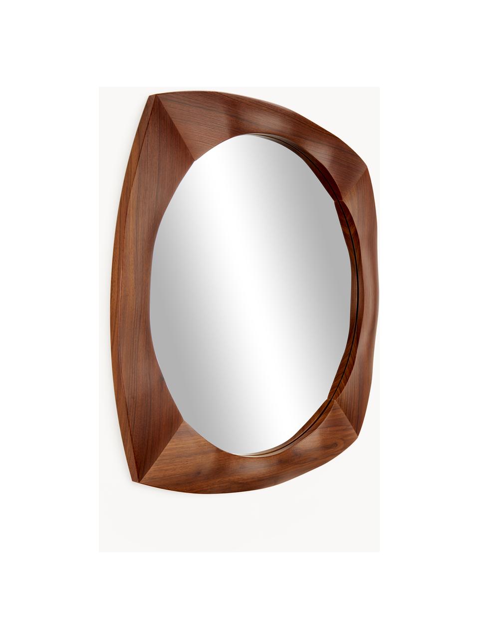 Wandspiegel Emory, Rahmen: PVC-Furnier, Spiegelfläche: Spiegelglas, Rückseite: Mitteldichte Holzfaserpla, Dunkles Holz, B 70 x H 70 cm