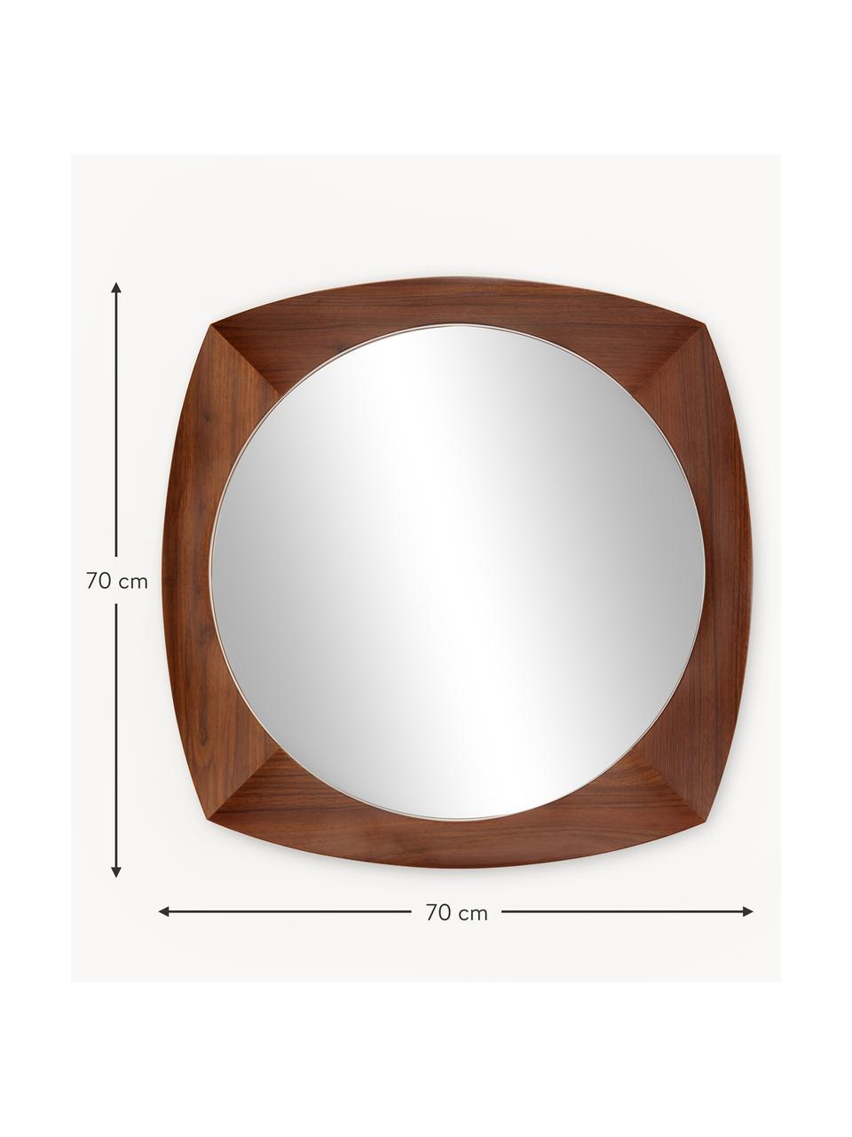 Espejo de pared Emory, Espejo: cristal, Reverso: tablero de fibra de densi, Madera oscura, An 70 x Al 70 cm