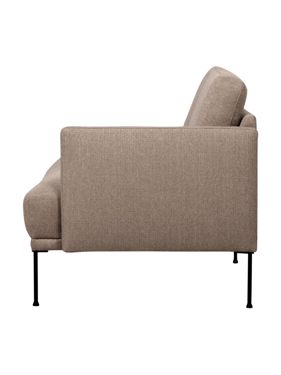 Šezlong s kovovými nohami Fluente, Sivobéžová, Š 202 x H 85 cm, s operadlom napravo