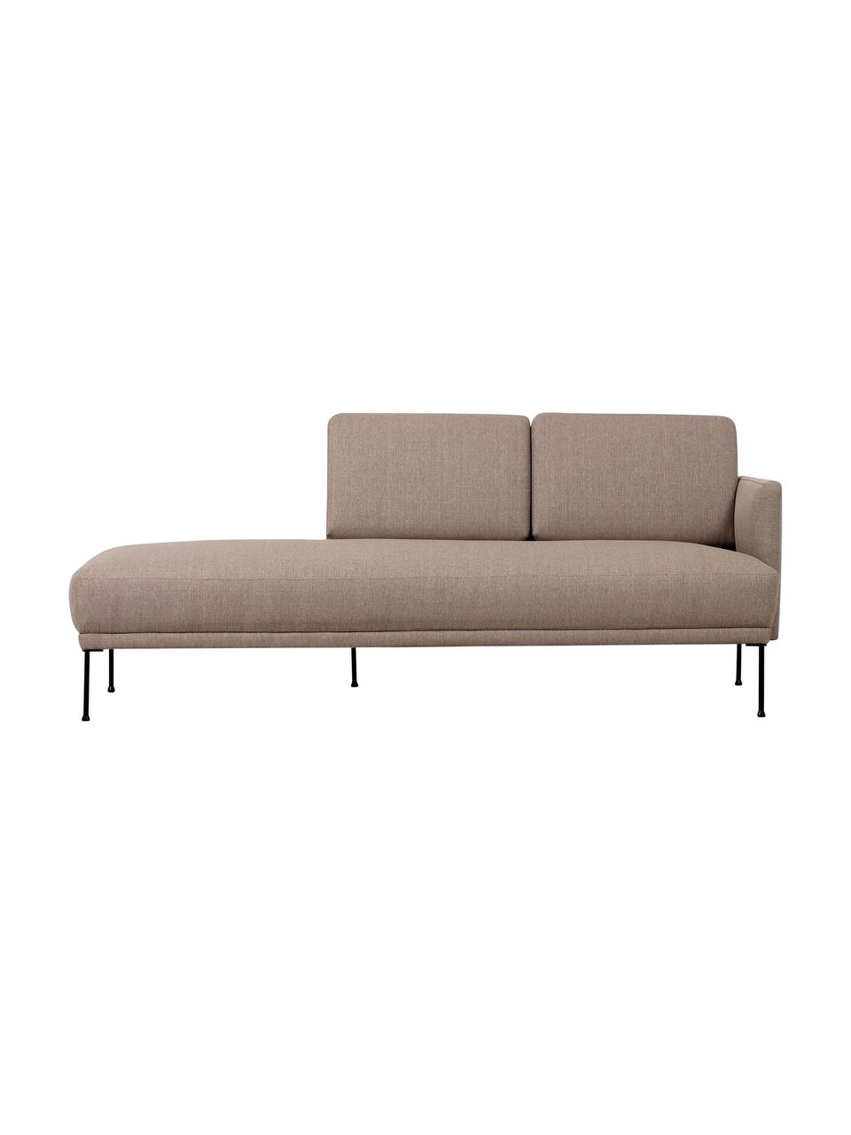 Šezlong s kovovými nohami Fluente, Sivobéžová, Š 202 x H 85 cm, s operadlom napravo