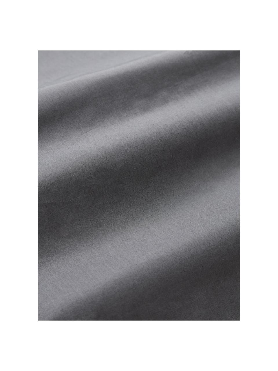 Housse de couette en percale de coton Elsie, Anthracite, larg. 200 x long. 200 cm