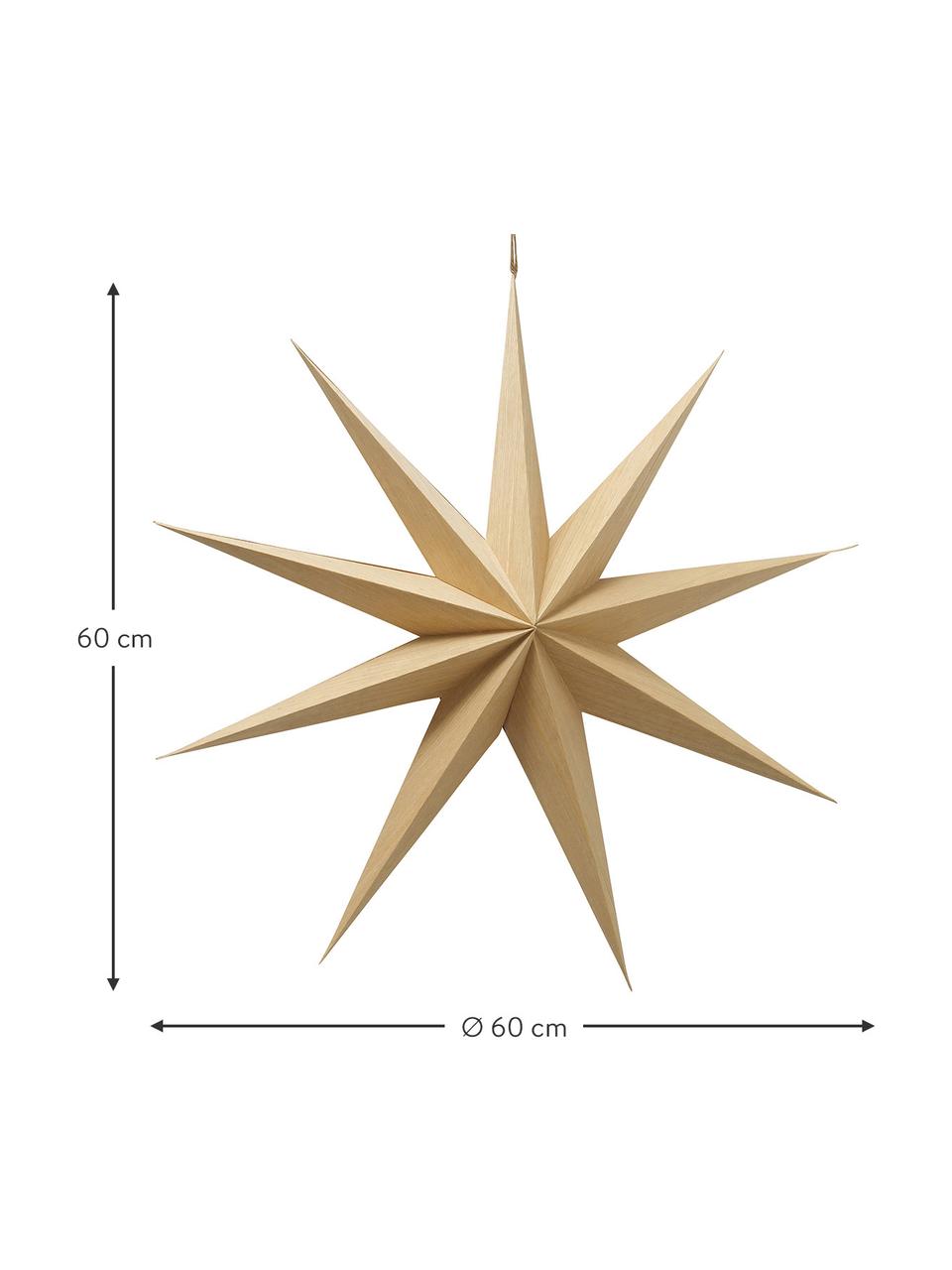 Étoile décorative à suspendre faite main Kassia, Papier, Beige, Ø 60 x prof. 15 cm