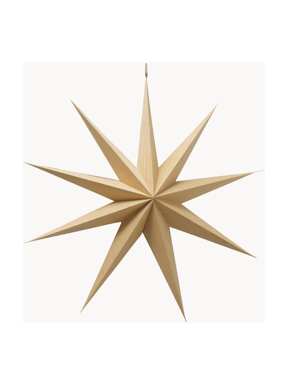 Estrella artesanal para colgar Cassie, Papel, Beige, Ø 60 x F 15 cm