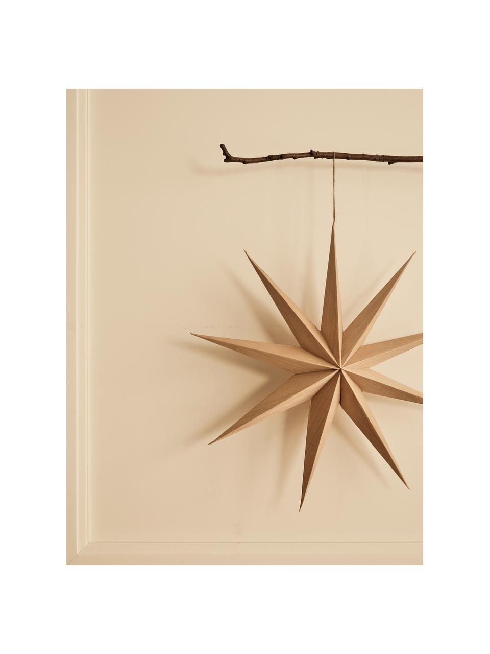 Estrella artesanal para colgar Cassie, Papel, Beige, Ø 60 x F 15 cm