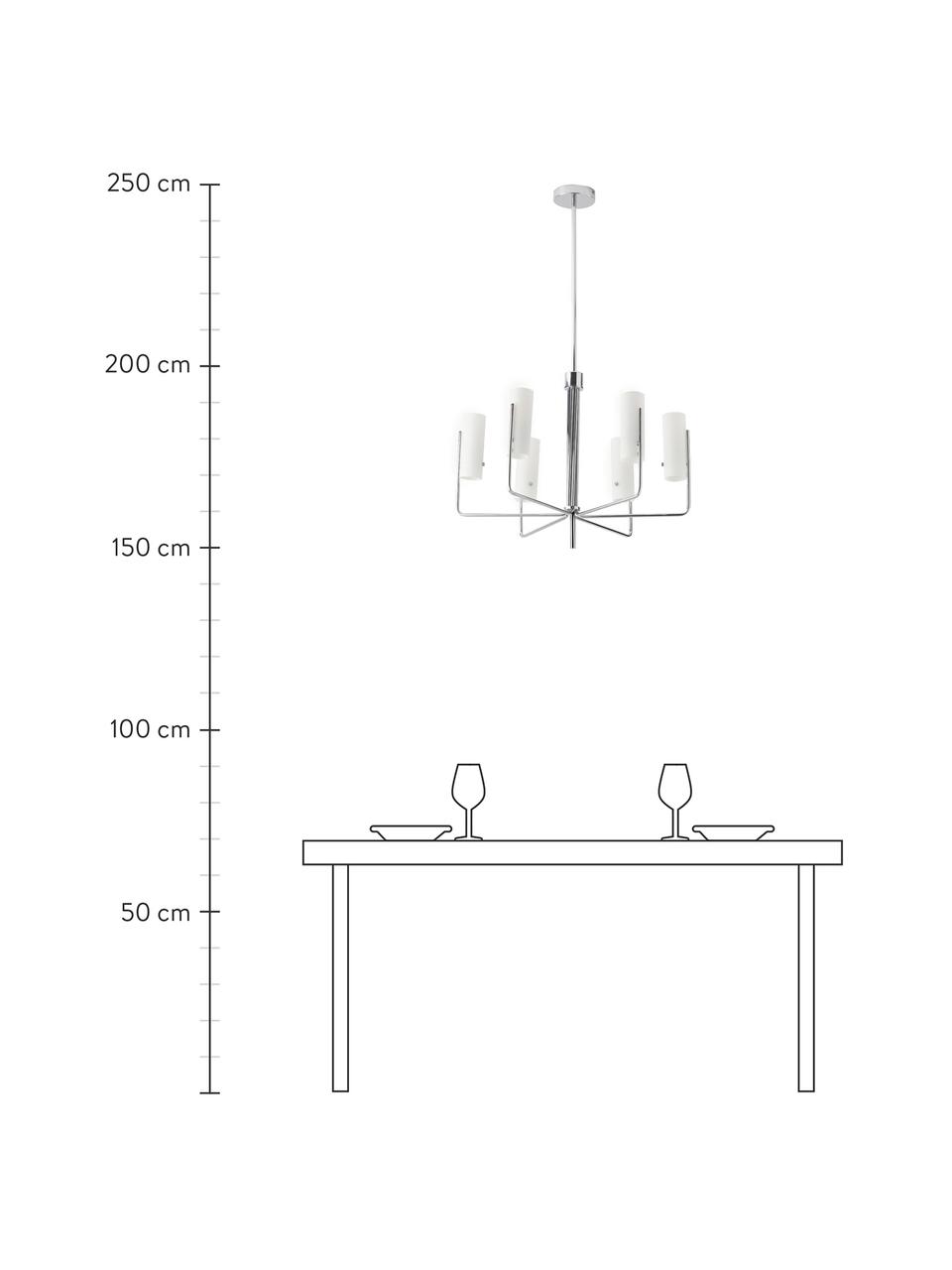 Große Pendelleuchte Vivian, Lampenschirm: Glas, Baldachin: Metall, beschichtet, Silberfarben, Ø 65 x H 88 cm