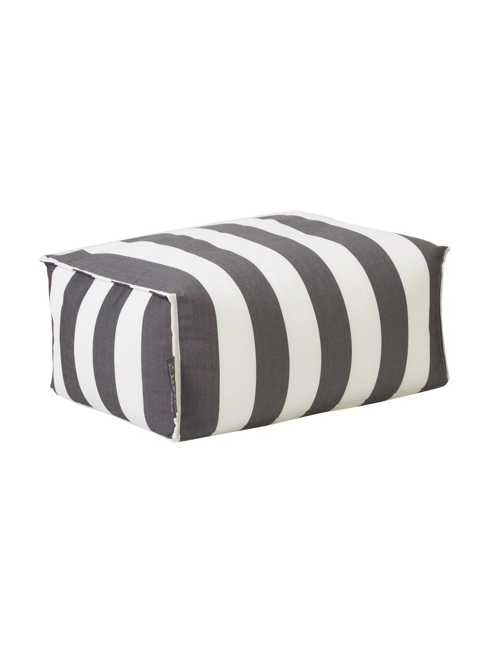 Outdoorvloerkussen Korfu, Bekleding: 100% polypropyleen, teflo, Antraciet, wit, B 65 x H 35 cm