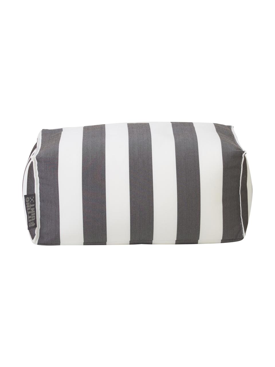Outdoorvloerkussen Korfu, Bekleding: 100% polypropyleen, teflo, Antraciet, wit, B 65 x H 35 cm
