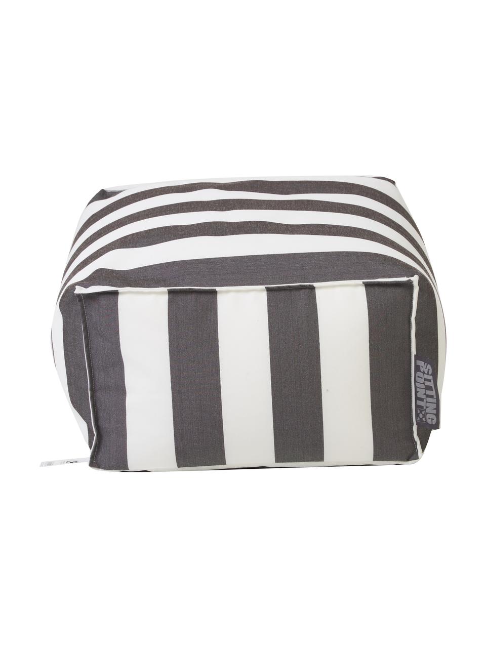 Outdoor-Bodenkissen Korfu, Bezug: 100 % Polypropylen, Teflo, Anthrazit, Weiß, B 65 x H 35 cm