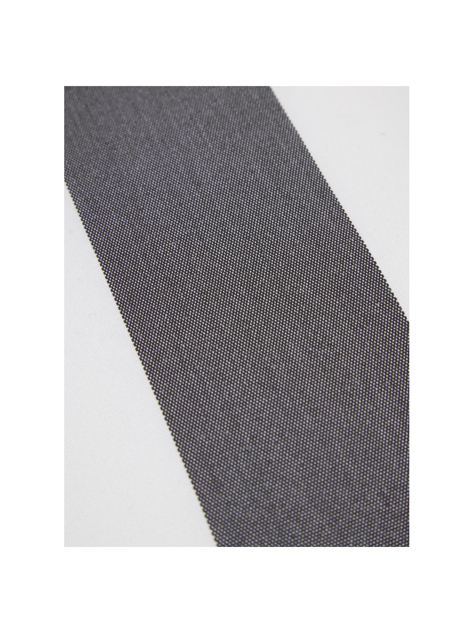 Cojín de suelo para exterior Korfu, Tapizado: 100% polipropileno, recub, Gris antracita, blanco, An 65 x Al 35 cm