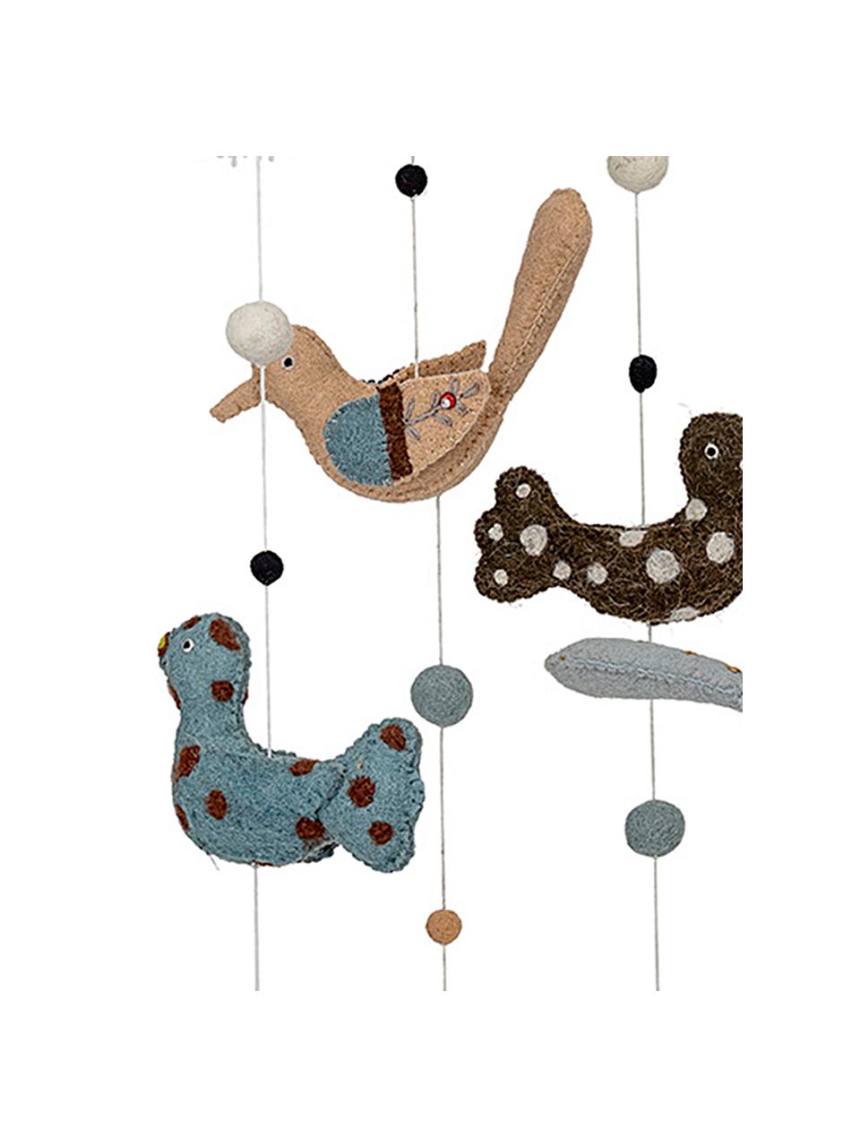 Babymobile Birds, Gestell: Holz, Bezug: Wollfilz, Mehrfarbig, Ø 36 x H 105 cm