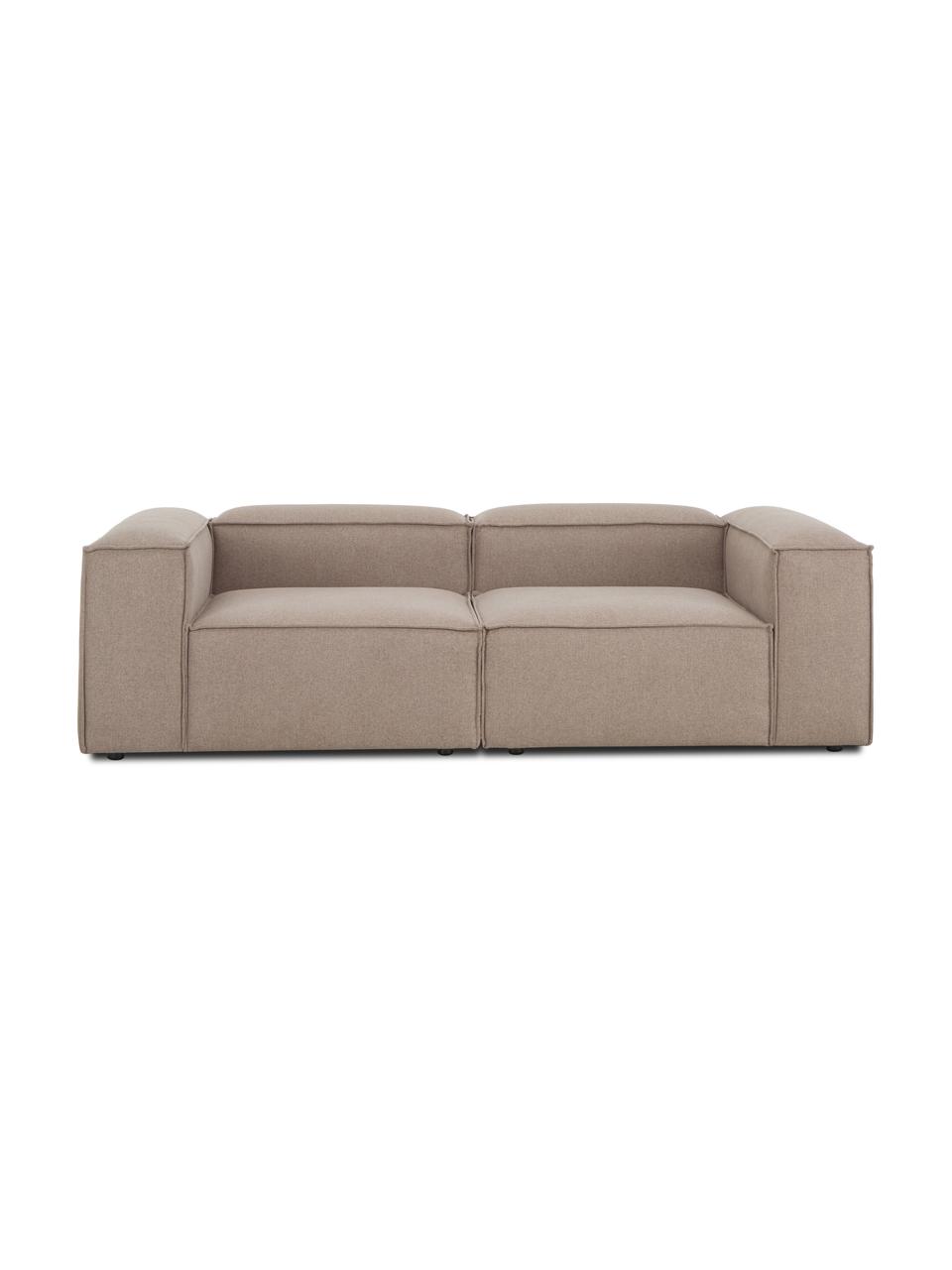 Canapé modulable 3 places Lennon, Tissu brun, larg. 238 x prof. 119 cm
