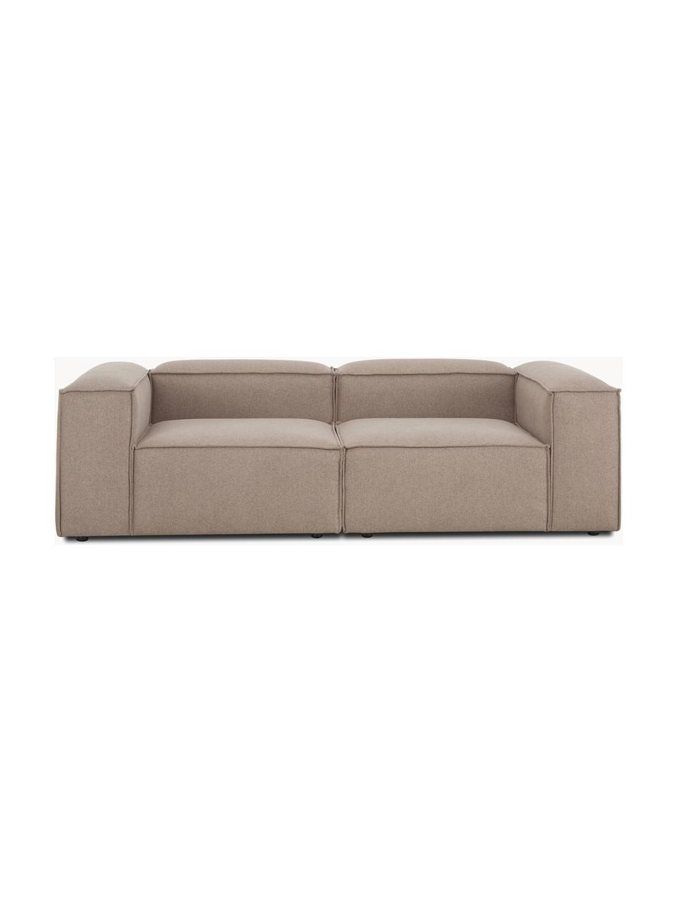 Modulares Sofa Lennon (3-Sitzer), Bezug: 100 % Polyester Der strap, Gestell: Massives Kiefernholz FSC-, Füße: Kunststoff, Webstoff Taupe, B 238 x T 119 cm