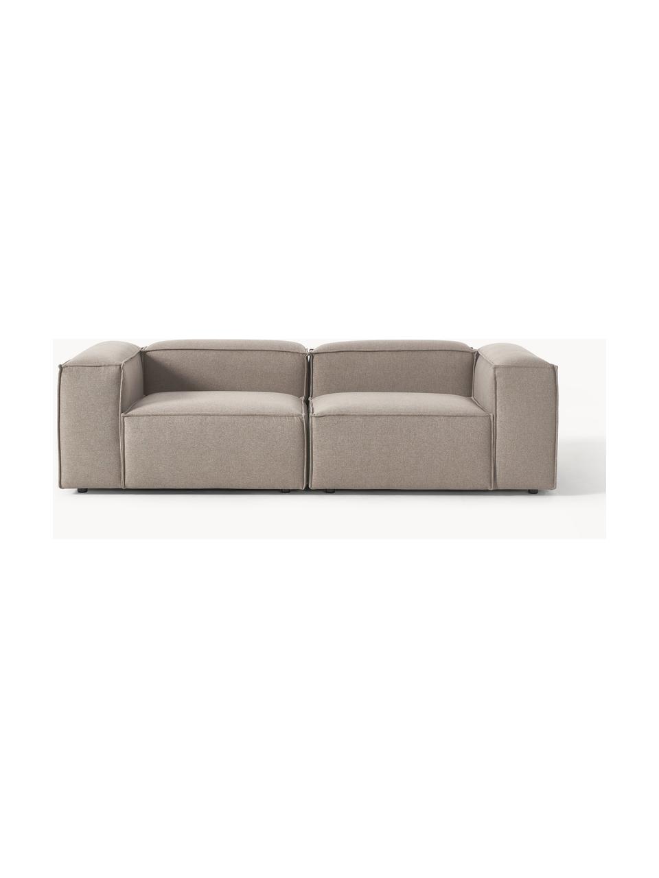 Modulaire bank Lennon (3-zits), Bekleding: 100% polyester De slijtva, Frame: massief grenenhout, multi, Poten: kunststof Dit product is , Geweven stof taupe, B 238 x H 119 cm