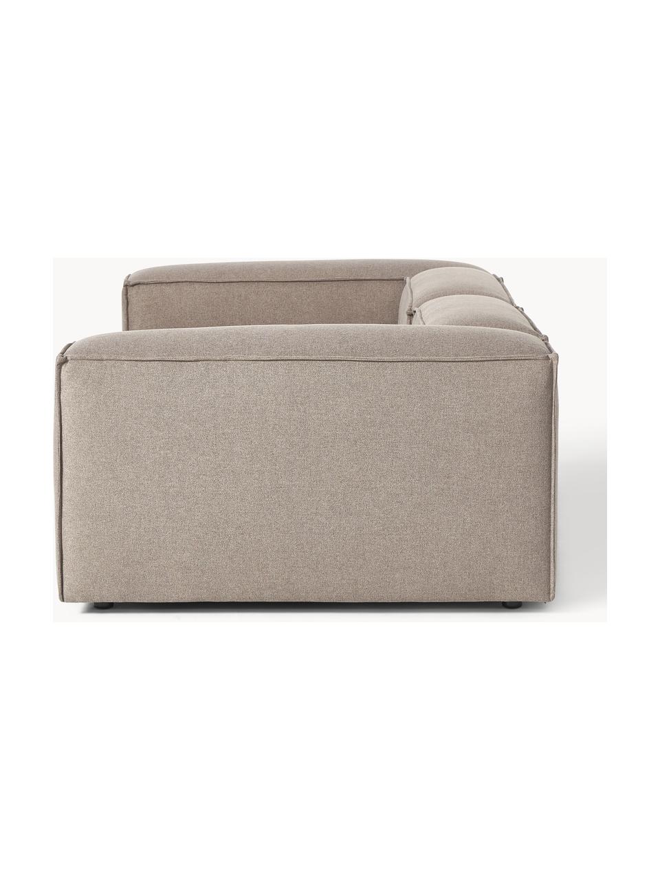 Modulares Sofa Lennon (3-Sitzer), Bezug: 100 % Polyester Der strap, Gestell: Massives Kiefernholz, Spe, Webstoff Taupe, B 238 x T 119 cm