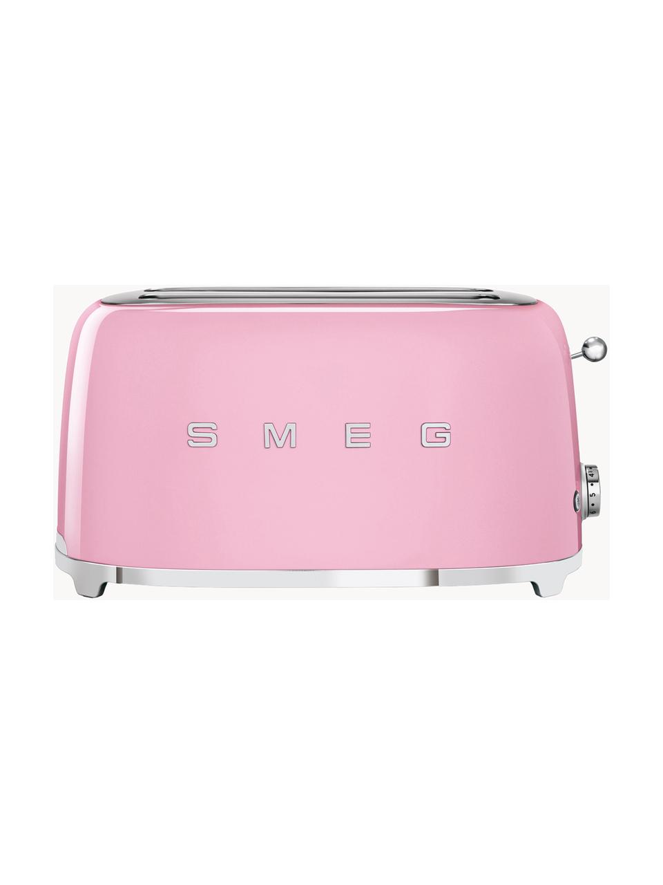 Langschlitztoaster 50's Style, Edelstahl, lackiert, Rosa, glänzend, B 41 x T 21 cm