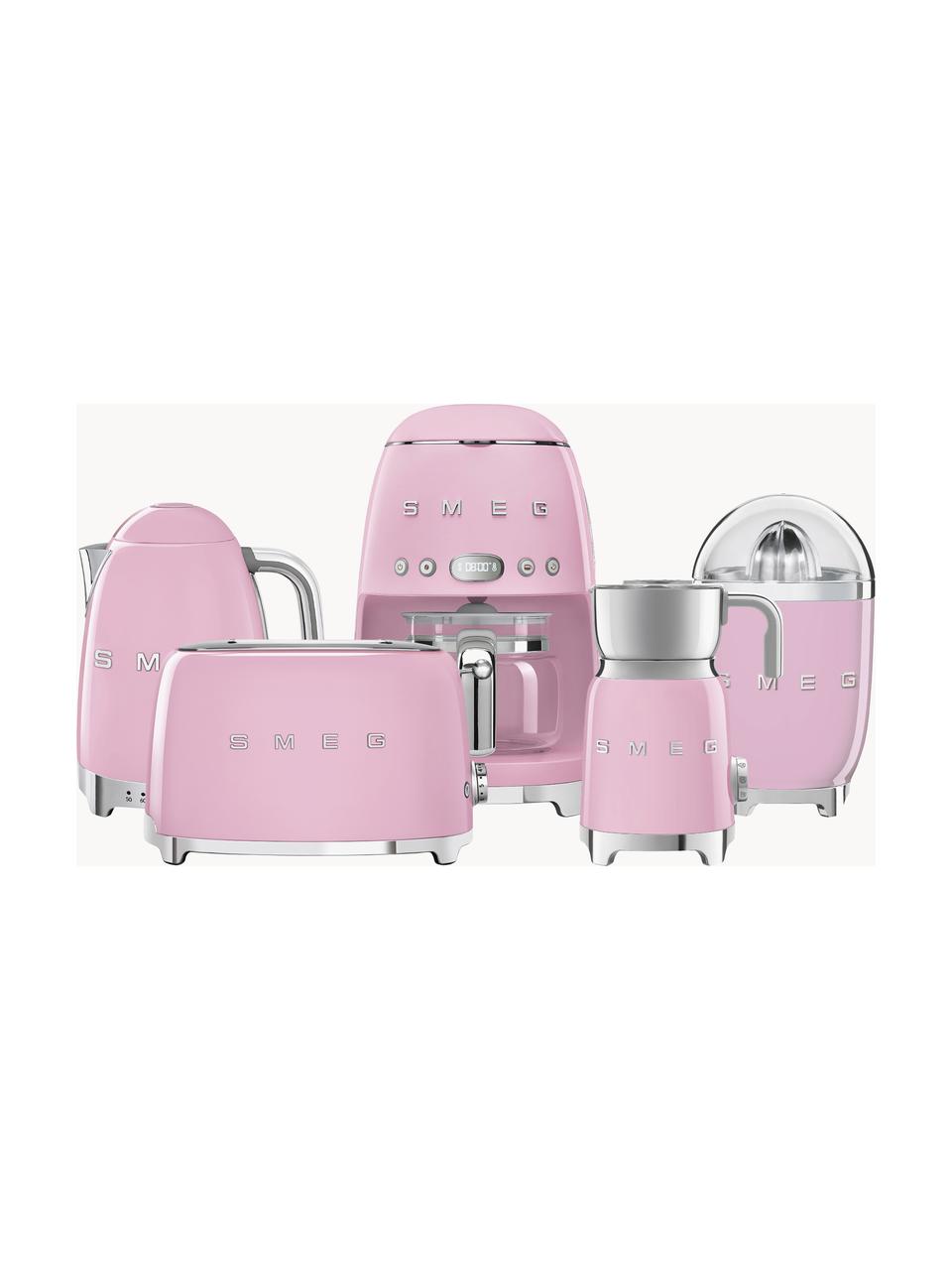 Langschlitztoaster 50's Style, Edelstahl, lackiert, Rosa, glänzend, B 41 x T 21 cm