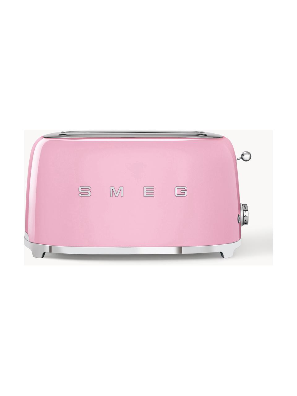 Langschlitztoaster 50's Style, Edelstahl, lackiert, Rosa, glänzend, B 41 x T 21 cm