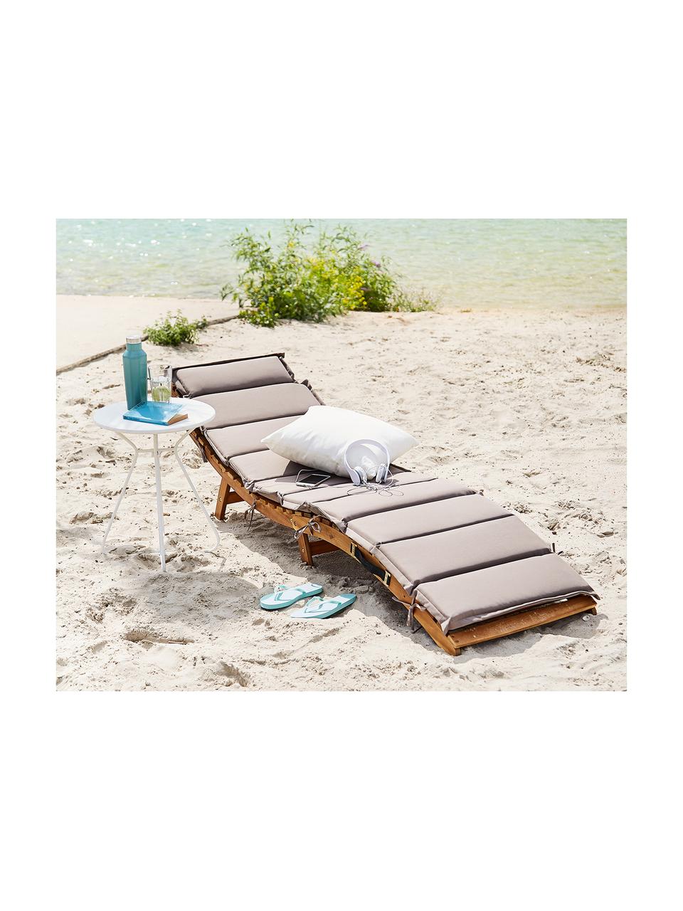 Holz-Gartenliege Sun Waver mit Polsterauflage, Akazienholz, lackiert, Akazienholz, Beige, B 54 x L 188 cm