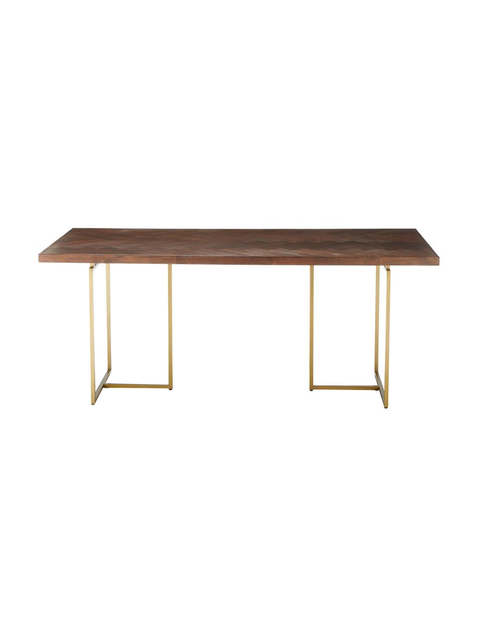 Tavolo con motivo a spina di pesce Class, varie misure, Gambe: metallo verniciato a polv, Legno, Larg. 220 x Prof. 90 cm