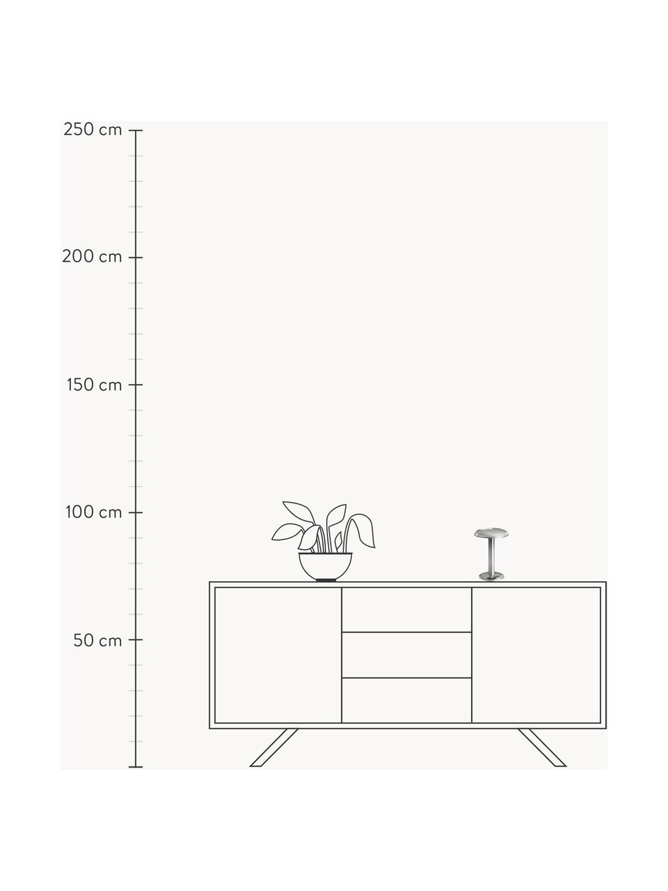 Kleine mobile LED-Tischlampe Gustave, dimmbar, Aluminium, beschichtet, Silberfarben, glänzend, Ø 16 x H 21 cm