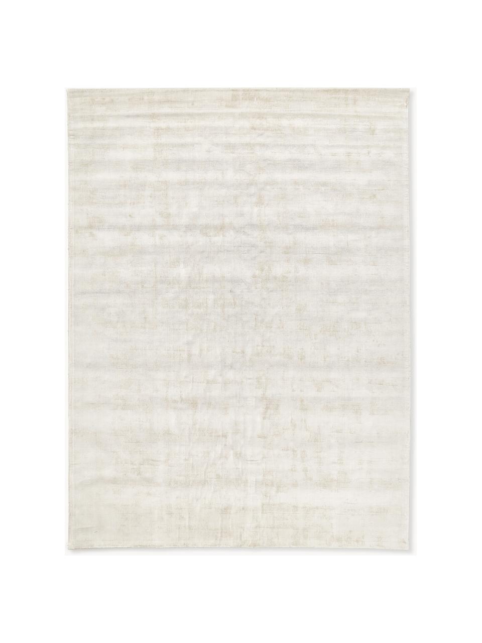 Tapis en viscose tissé main Jane, Blanc cassé, larg. 400 x long. 500 cm