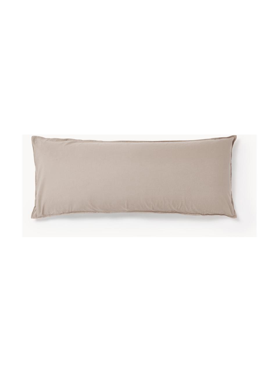 Funda de almohada de percal lavado Debbie, Gris pardo, An 45 x L 110 cm