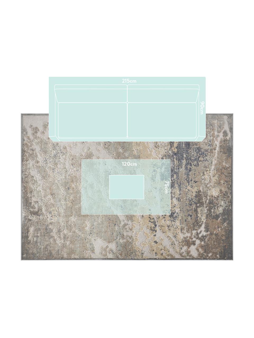 Viskózny koberec s reliéfom Arroux, Sivá, odtiene striebornej