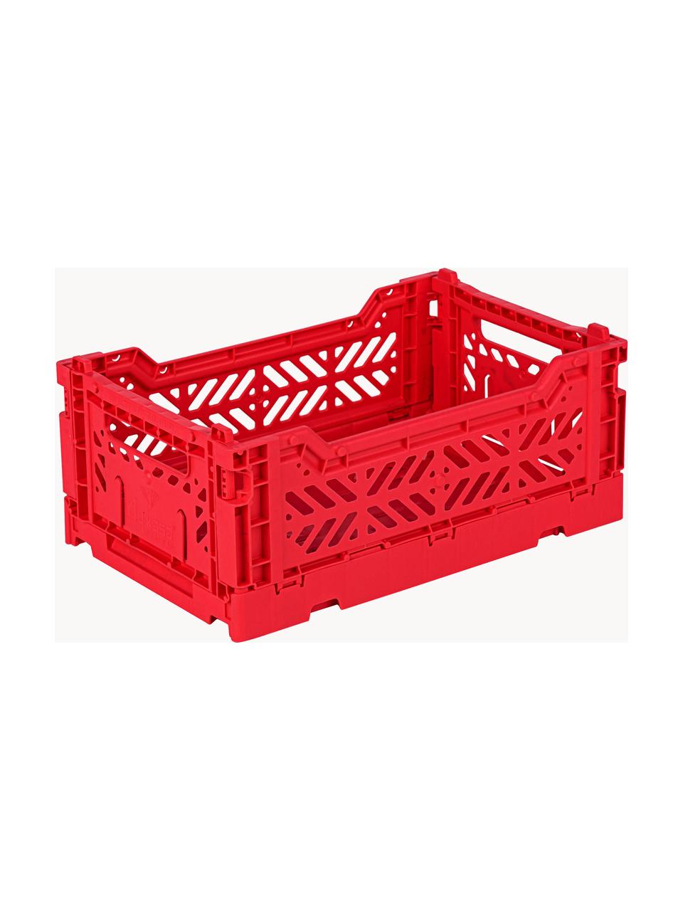 Caisson de rangement pliable Mini, larg. 27 cm, Plastique, Rouge, larg. 27 x prof. 17 cm