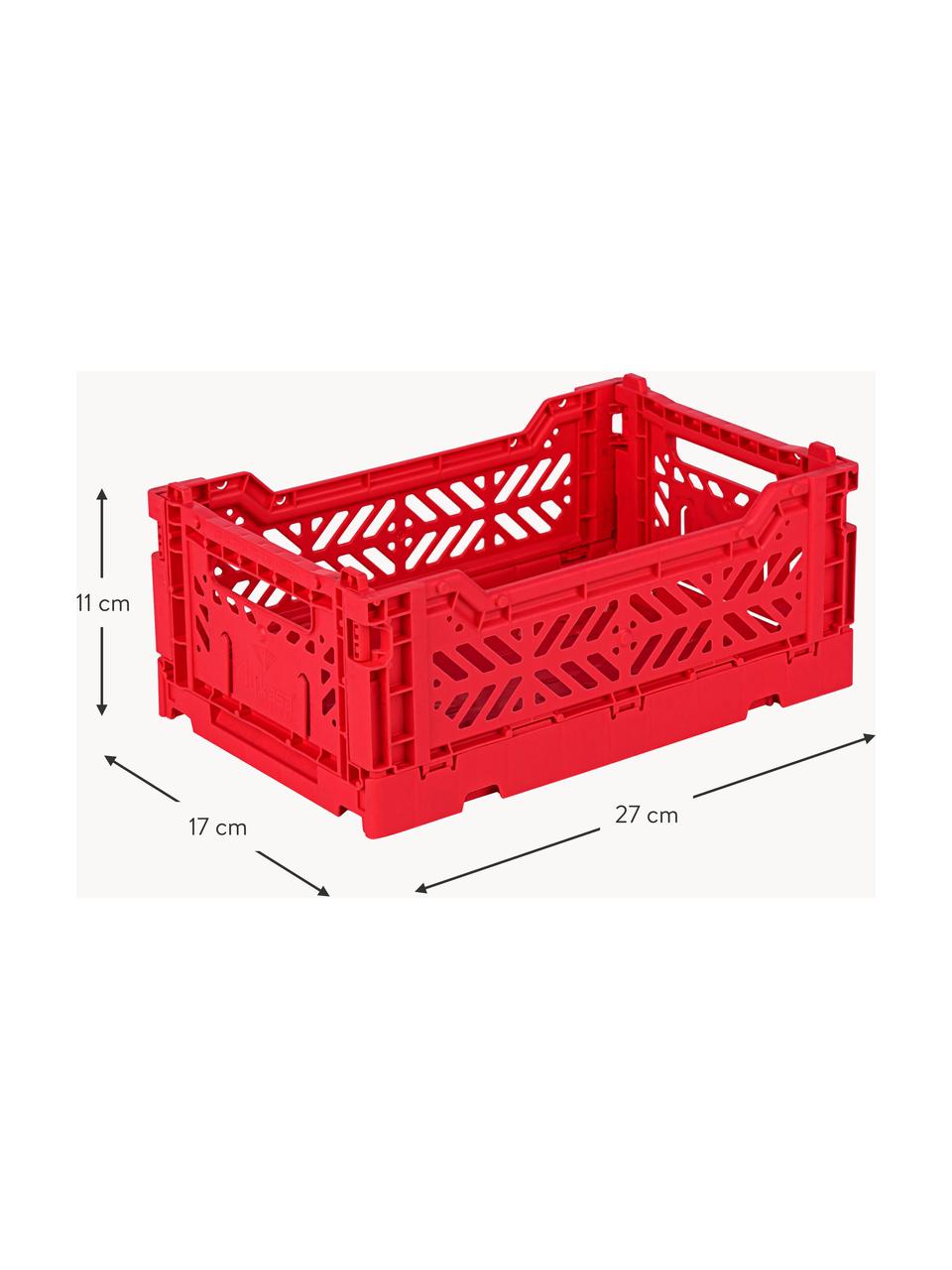 Caisson de rangement pliable Mini, larg. 27 cm, Plastique, Rouge, larg. 27 x prof. 17 cm