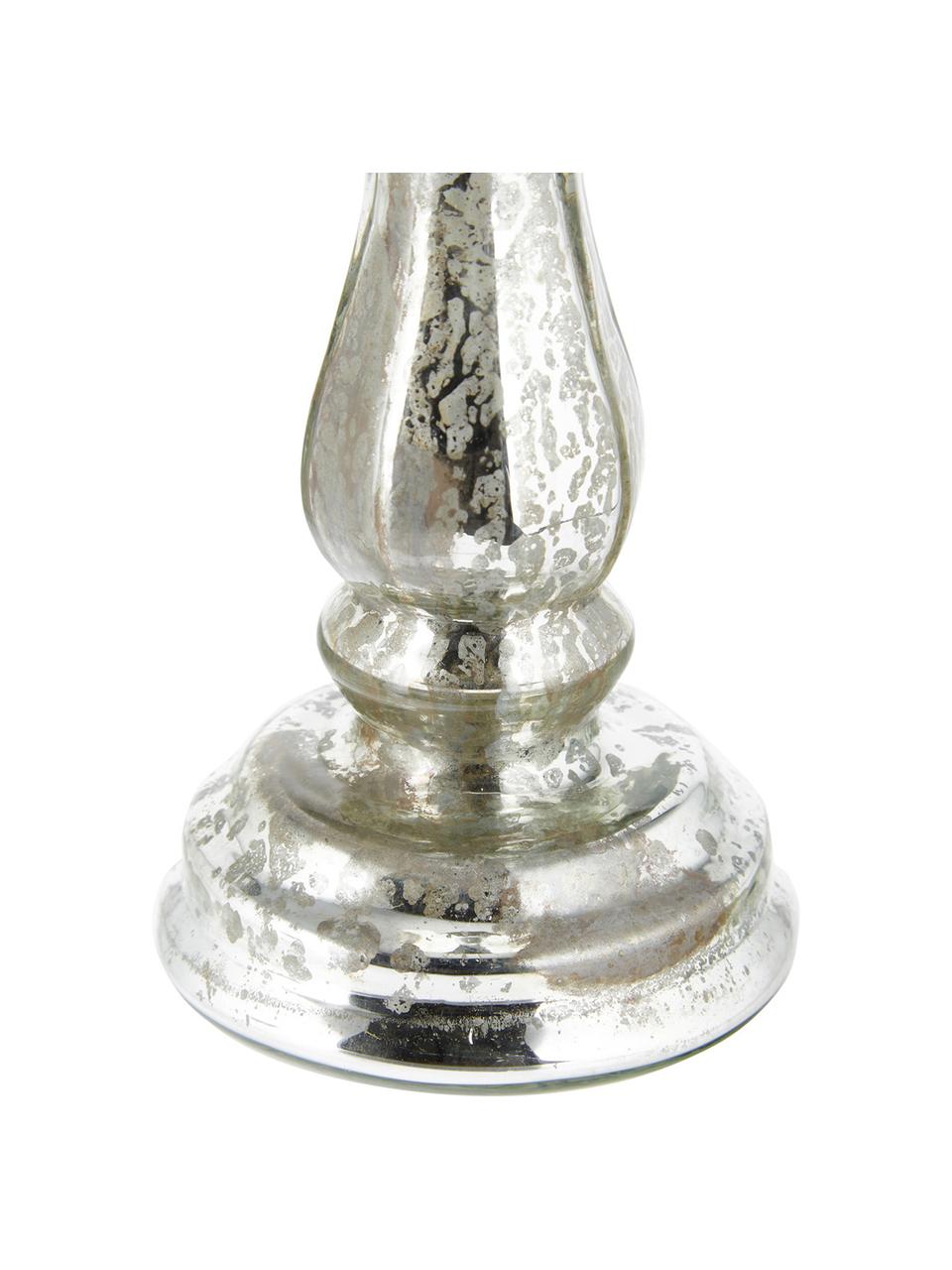 Candelabro Dundee, Vetro, Argentato, Ø 12 x Alt. 31 cm