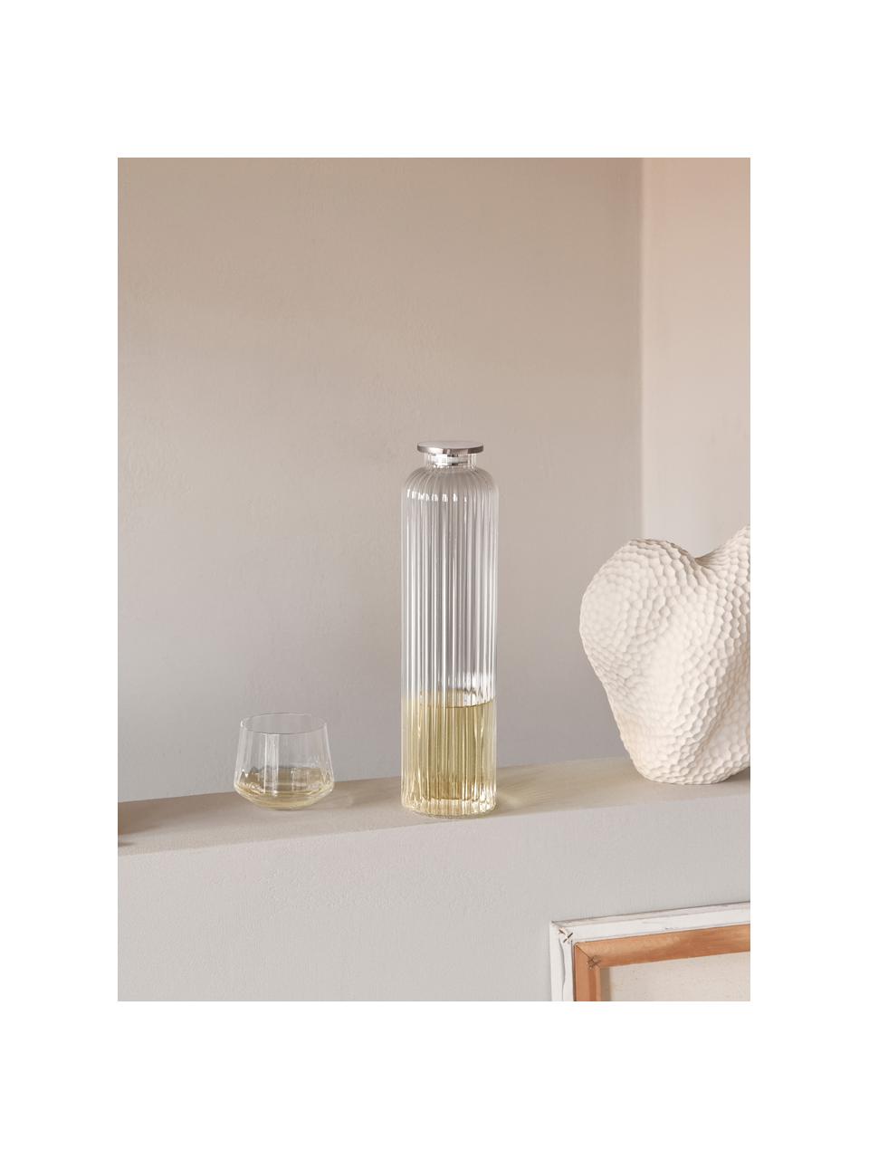 Carafe en cristal avec couvercle Bernadotte, 1,1 L, Transparent, argenté, 1,1 L