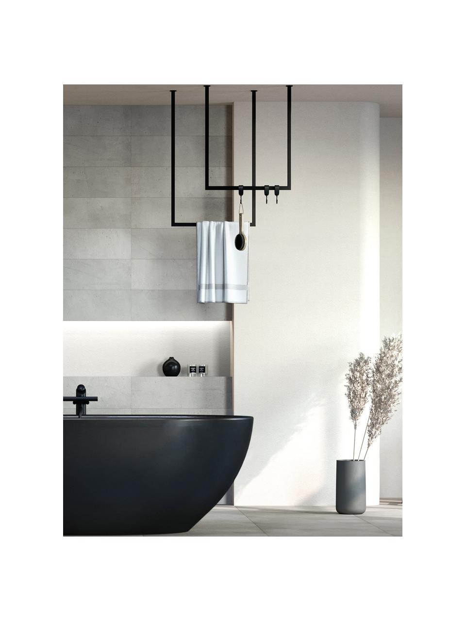 Porte-serviettes en métal Tensi, Acier, enduit de poudre, Noir, larg. 50 x haut. 60 cm