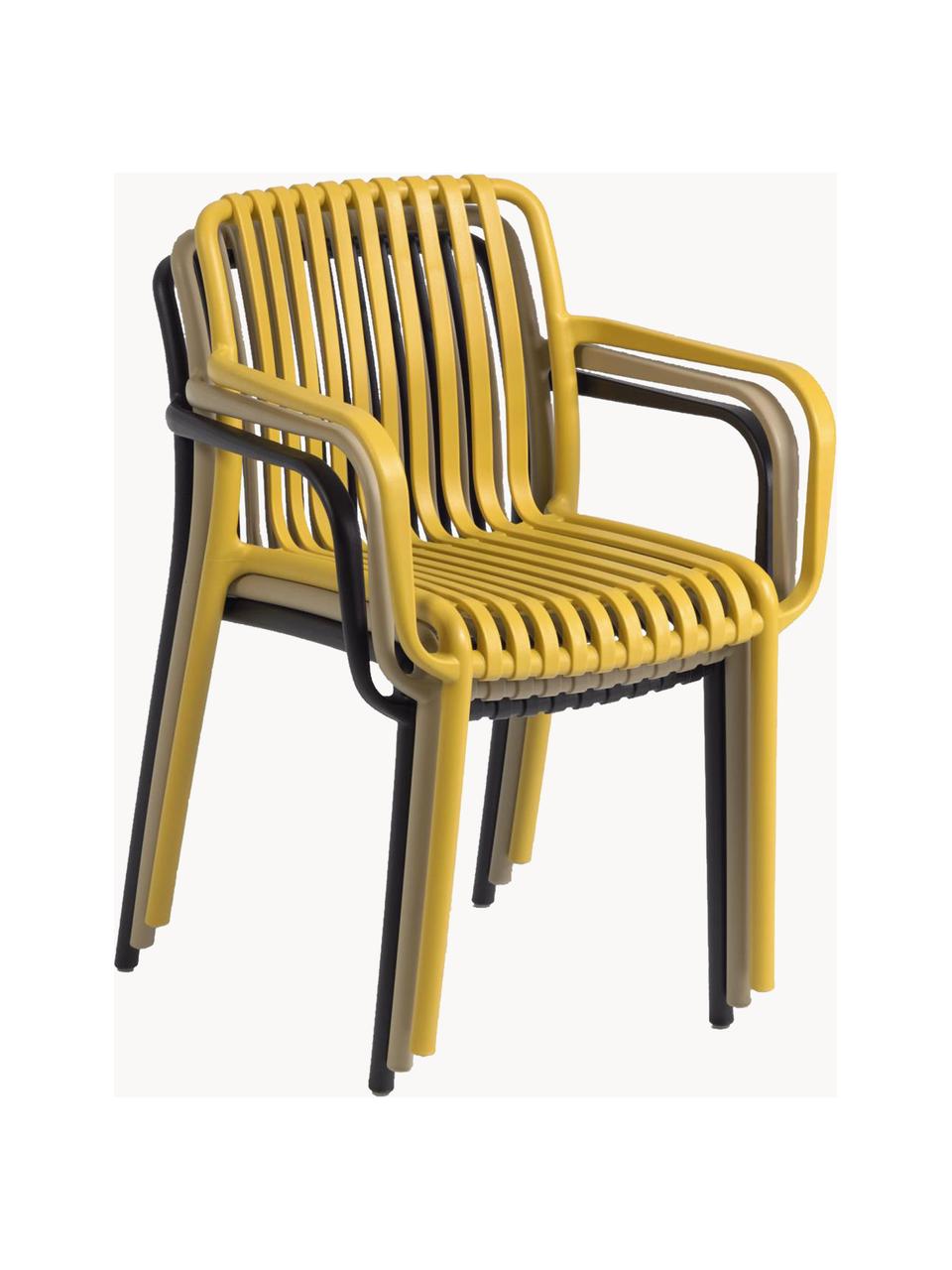 Zahradní židle s područkami Isabellini, Umělá hmota, Černá, Š 54 cm, H 49 cm
