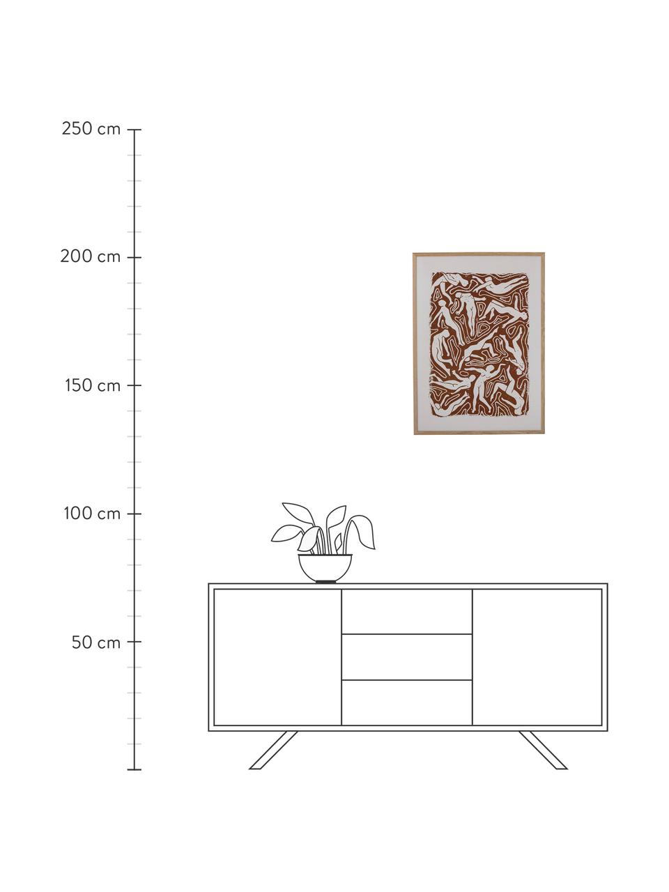 Impression numérique encadrée Ciron, Brun, beige, blanc, brun clair, larg. 52 x haut. 72 cm