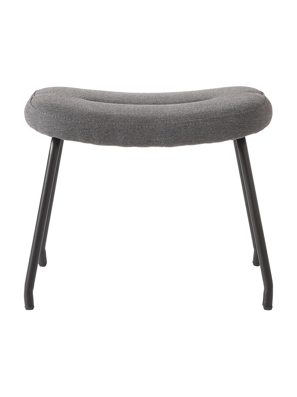 Sgabello imbottito in tessuto Wing, Rivestimento: 93% poliestere, 5% cotone, Gambe: metallo rivestito, Tessuto antracite, nero, Larg. 50 x Alt. 41 cm