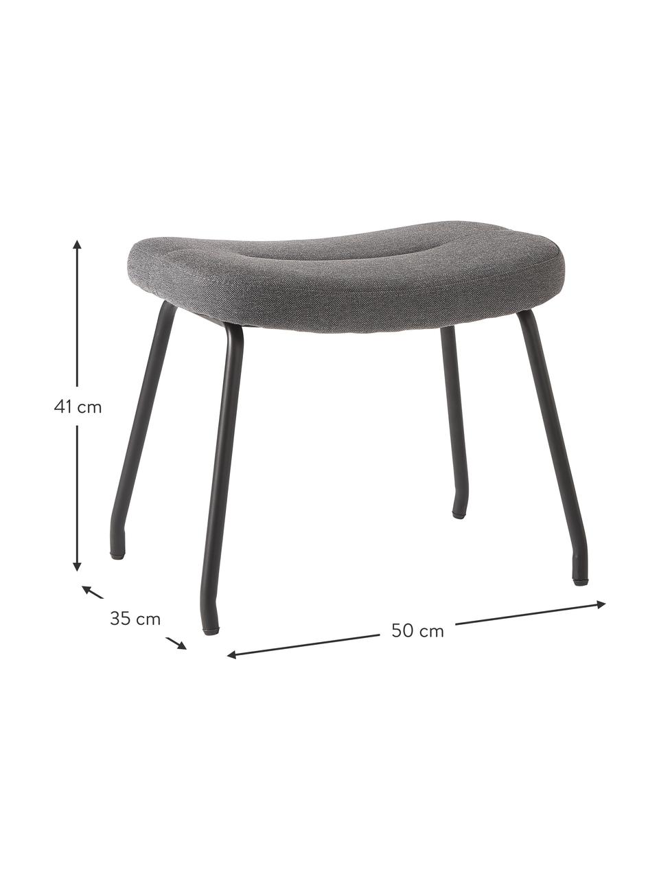 Čalúnená taburetka Wing, Antracitová, čierna, Š 50 x V 41 cm