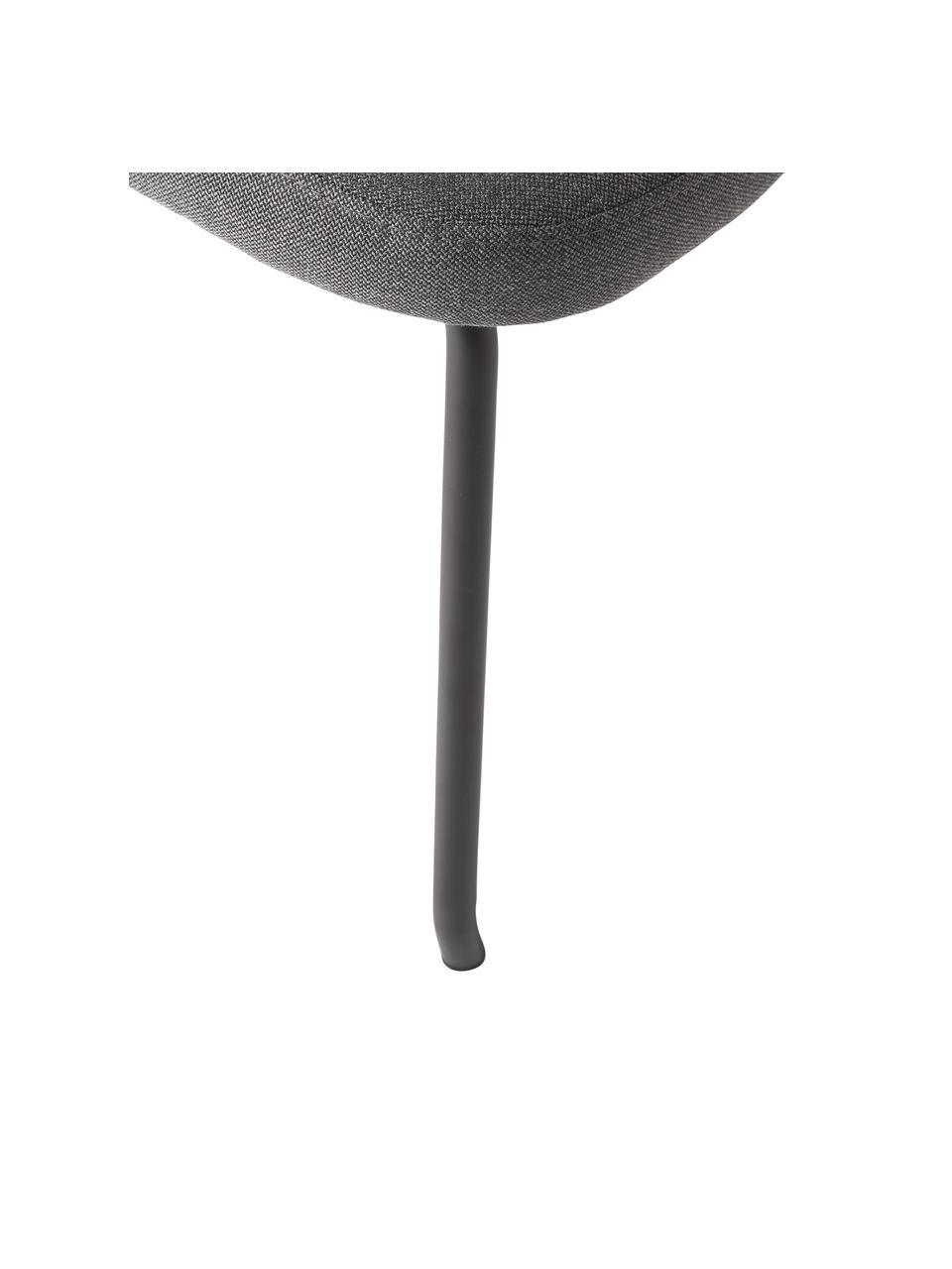 Polsterhocker Wing, Bezug: 93 % Polyester, 5 % Baumw, Füße: Metall, beschichtet, Webstoff Anthrazit, Schwarz, B 50 x H 41 cm