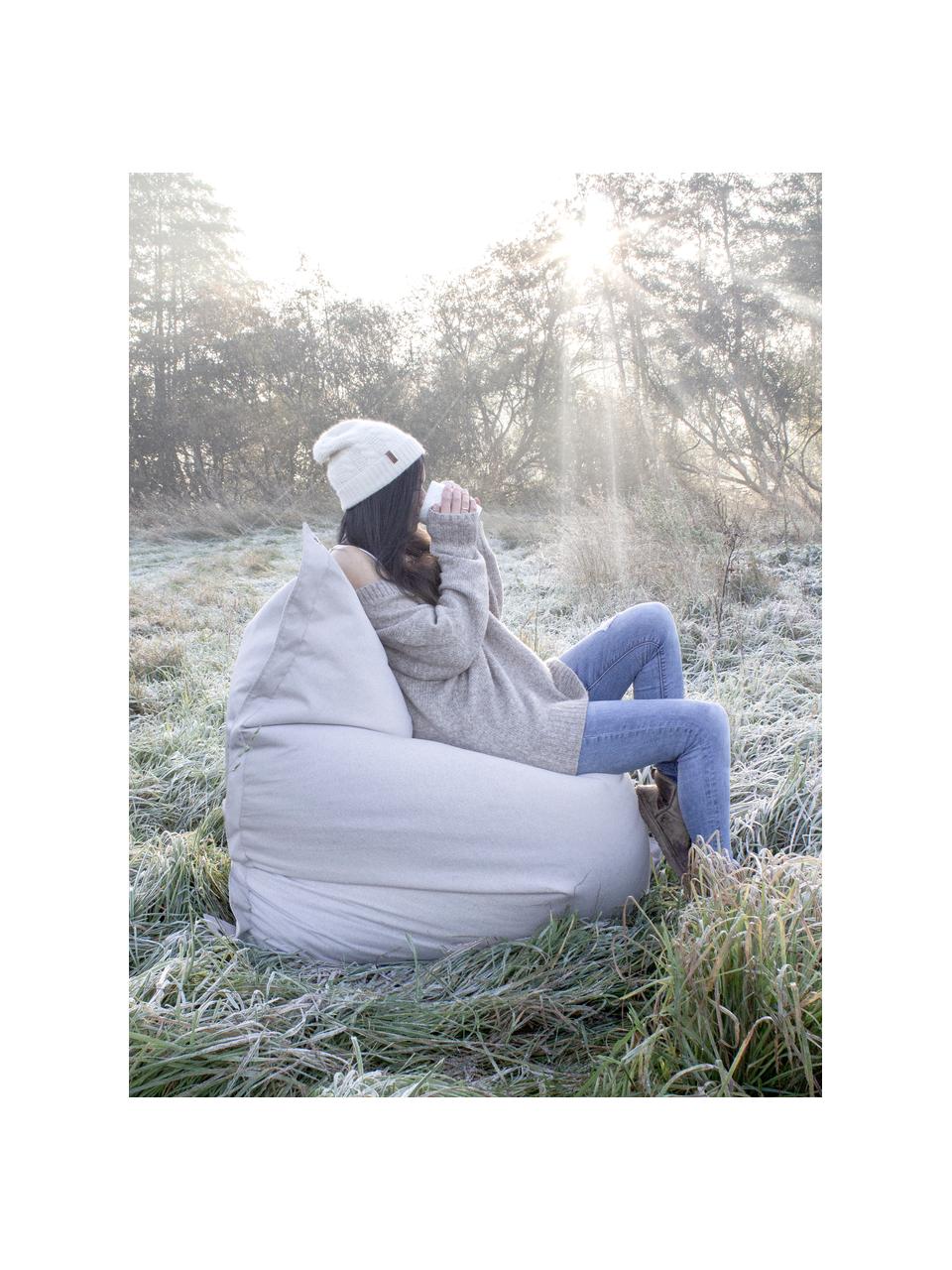 Pouf poire blanc Meadow, Gris clair, larg. 130 cm x haut. 160 cm