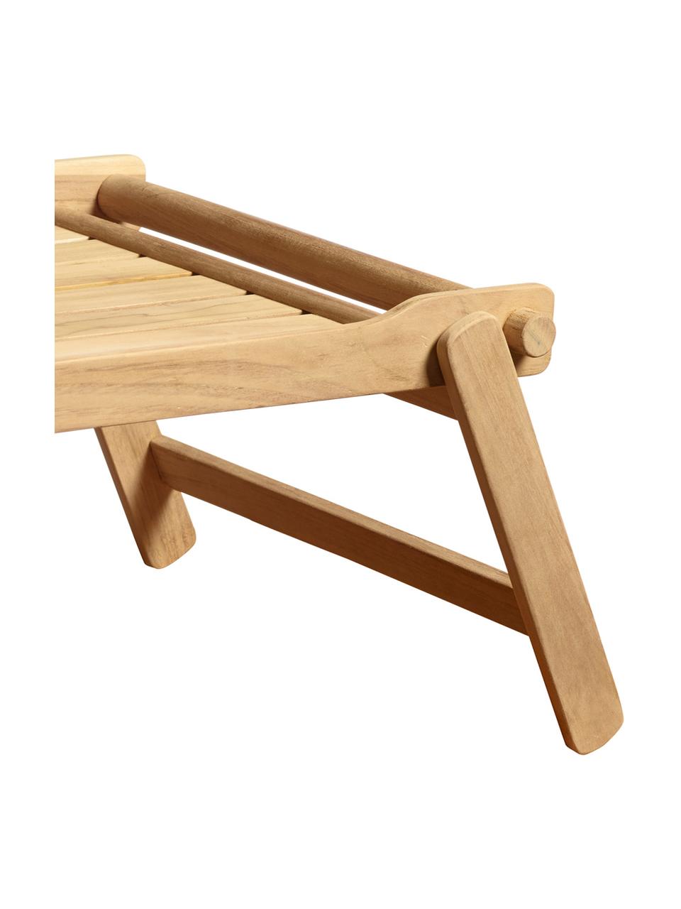 Plateau pliable sur pieds bois Bed, 36 x 58 cm, Bois de teck, poli, Teck, larg. 36 x long. 58 cm