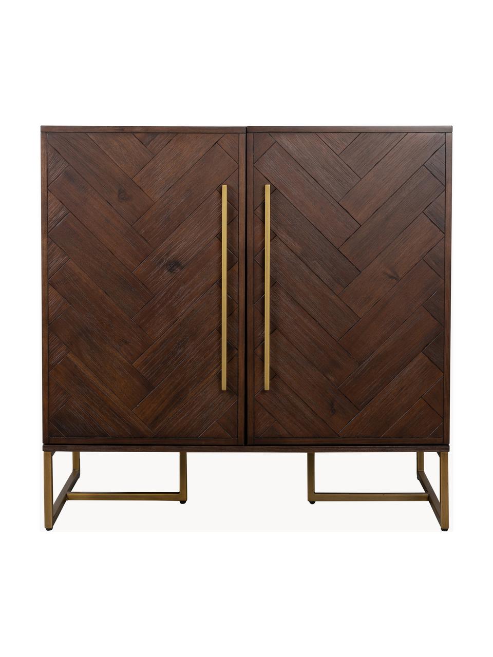 Credenza bar a spina di pesce con finitura in legno di acacia Class, Legno, Larg. 100 x Alt. 100 cm