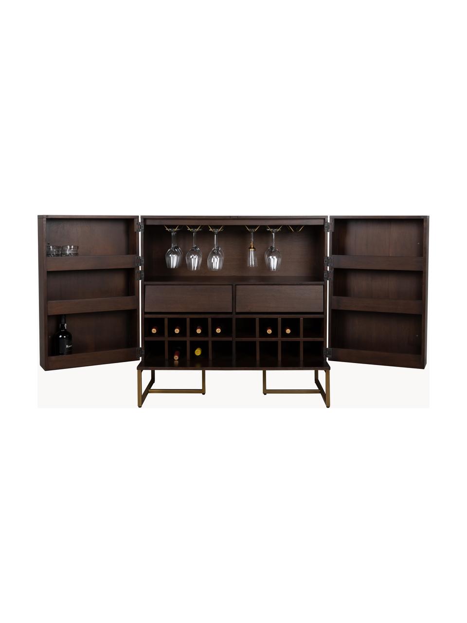 Credenza bar a spina di pesce con finitura in legno di acacia Class, Legno, Larg. 100 x Alt. 100 cm