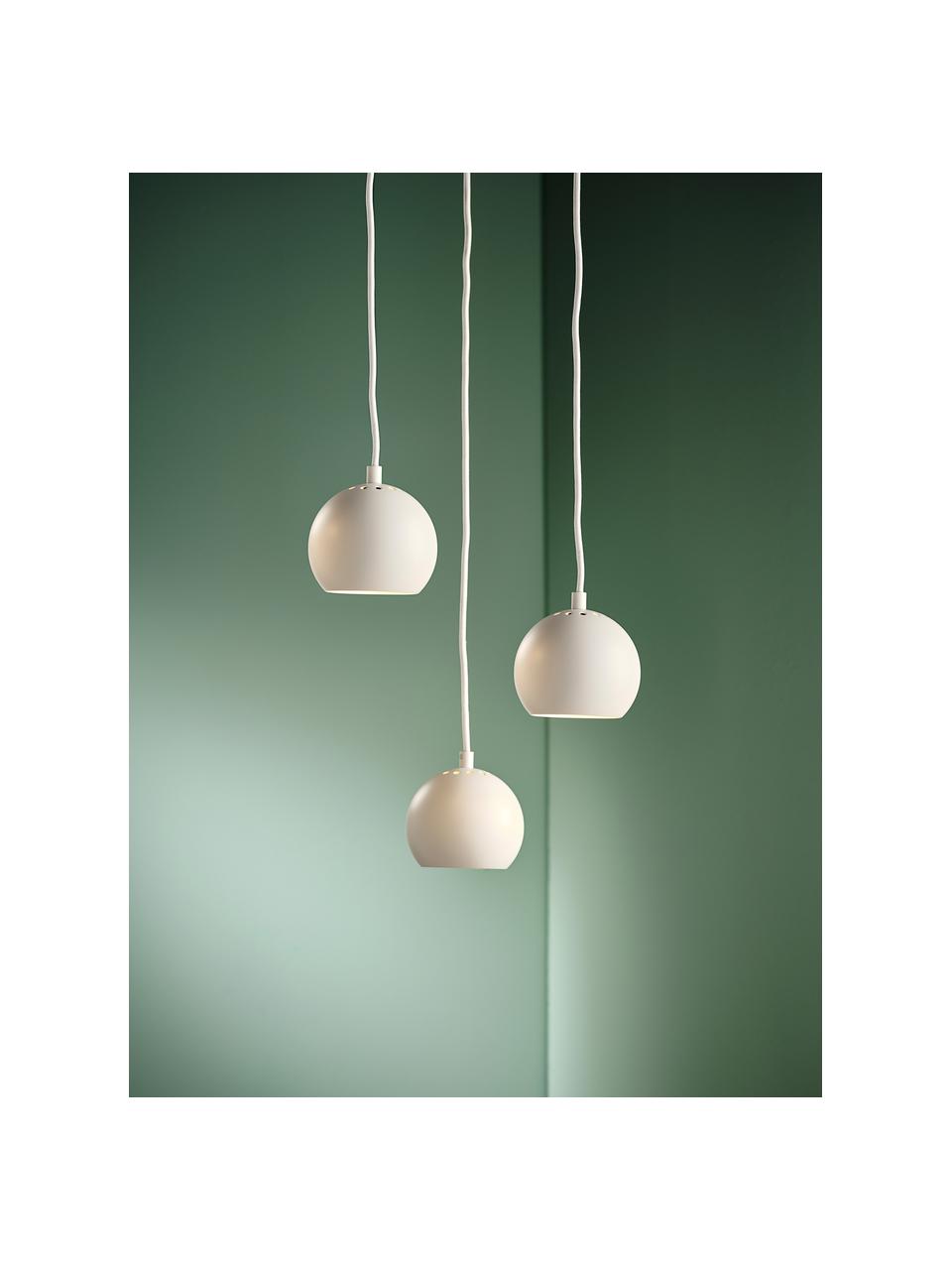 Kleine bolvormige hanglamp  Ball, Mat wit, Ø 12 x H 10 cm
