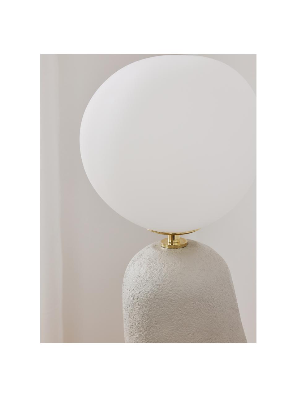 Stehlampe Chakra, Lampenschirm: Opalglas, Lampenfuß: Resin, Grautöne, B 27 x H 119 cm