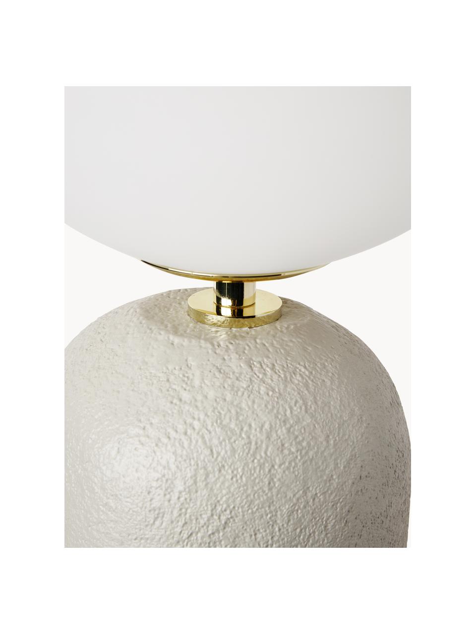 Vloerlamp Chakra, Lampenkap: opaalglas, Lampvoet: kunsthars, Grijstinten, H 119 cm