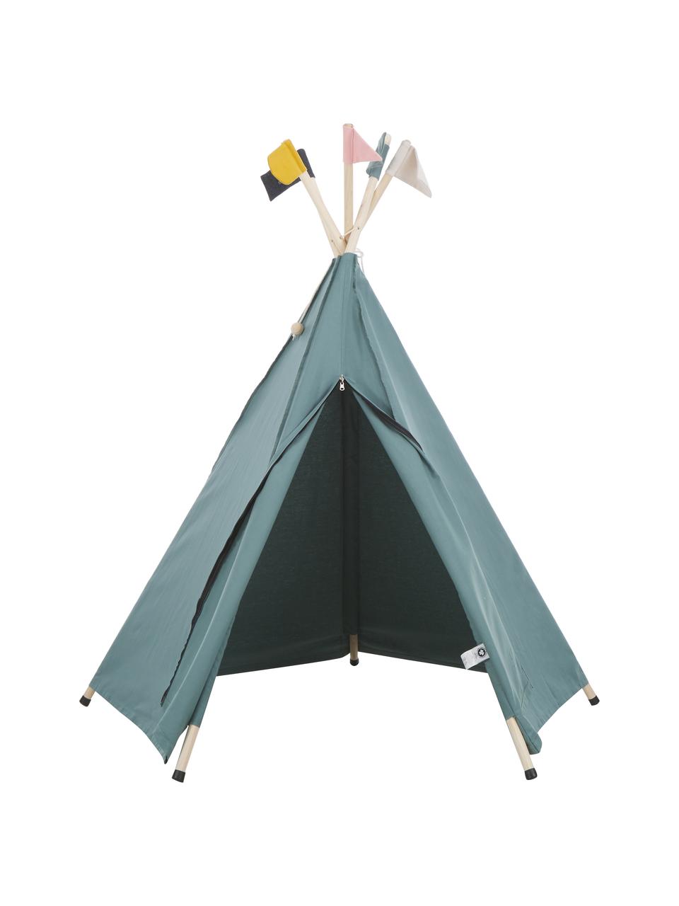 Tipi infantil de algodón ecológico Hippie, 100% algodón ecológico, Gris, An 135 x Al 135 cm